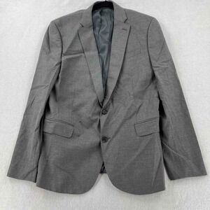 JF J Ferrar Blazer Slim Fit Suit Jacket Gray Ultra Comfort Stretch Career Sz 42R
